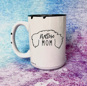 Maltese Mom Distressed Mug
