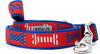 The Worthy Dog Red/White/Blue Preppy Bones Leash