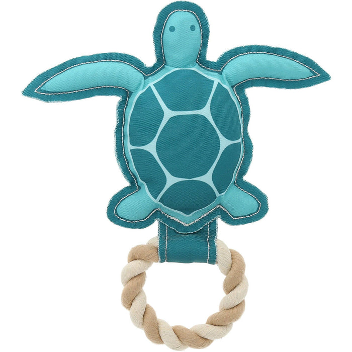 Turtle-y Awesome 9" Canvas Dog Toy on Rope
