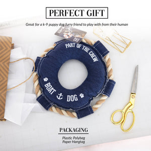 Boat Dog - 10.75" x 10.75" Canvas Dog Toy on Rope