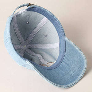 Cavalier King Dog Embroidered Denim Baseball Cap