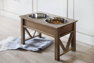 FARMHOUSE Rustic 10-Inch Elevated Pet Feeder