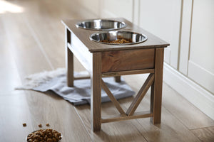 FARMHOUSE Rustic 10-Inch Elevated Pet Feeder