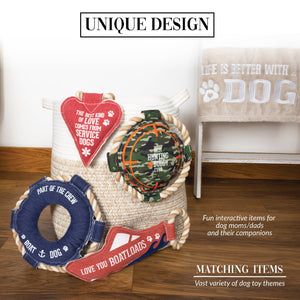 Boat Dog - 10.75" x 10.75" Canvas Dog Toy on Rope