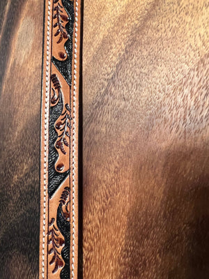 Western Tooled Leather Fancy Dog Leash