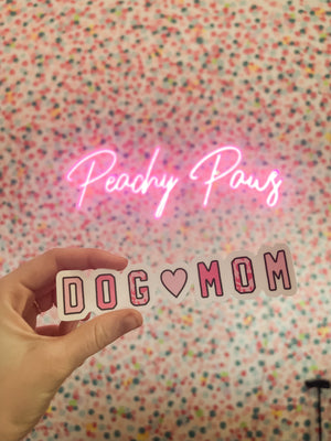 Dog Mom Pink Leopard Sticker