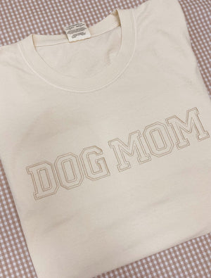 Embroidered Dog Mom Tee