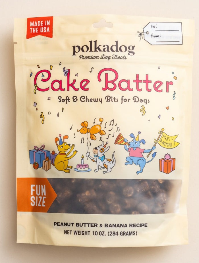 Polkadog Pouch: Cake Batter - Peanut Butter and Banana - 10 oz