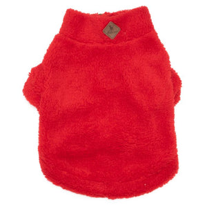 Worthy Dog Solid Red Fleece 1/4 Zip Pullover