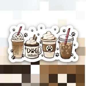 Coffee + Paws Sticker