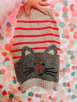 Medium Cat Design Dog Sweater