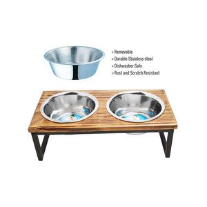 Indipets Double Dinner Wooden Top