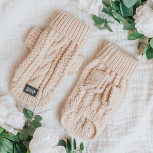 Pet Cable Knit Sweater - Beige